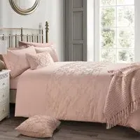 Kiera King Size Tufted Duvet Set - Pink