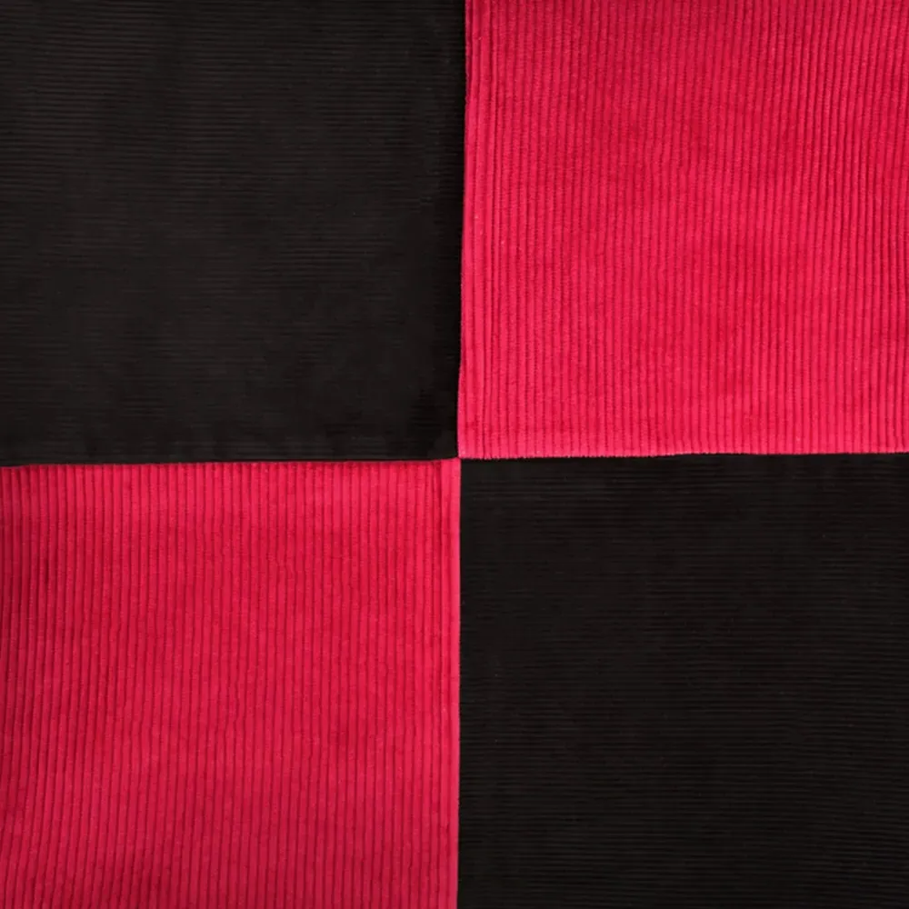 Large Corduroy Cushions 2 Pack - Red and Black