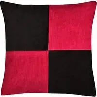 Large Corduroy Cushions 2 Pack - Red and Black