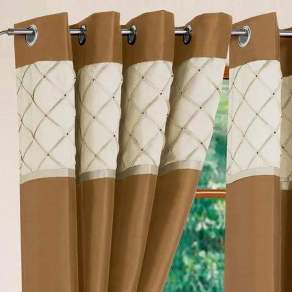 Natasha Eyelet Curtains - Latte, Cream