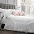 Nouvelle Single Lace Duvet Set - White, Faux Silk