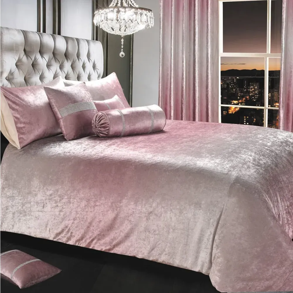 Ombre Single Duvet Set - Pink, Crushed Velvet