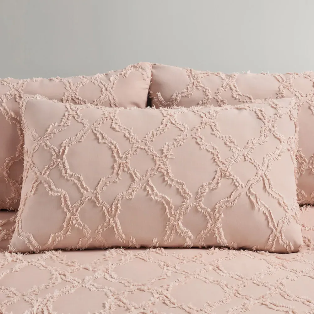 Ophelia Double Tufted Duvet Set - Blush, Microfibre