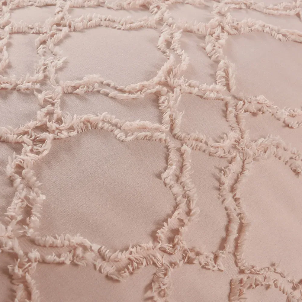 Ophelia King Size Tufted Duvet Set - Blush, Microfibre
