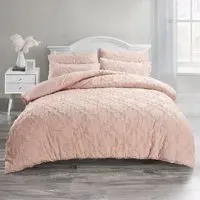 Ophelia King Size Tufted Duvet Set - Blush, Microfibre
