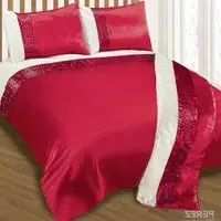 Perez Single Duvet Set - Burgundy, Faux Silk