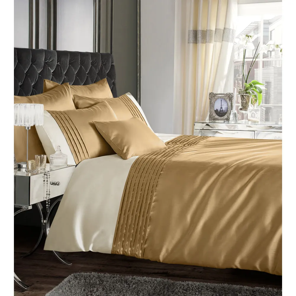 Perez Single Duvet Set - Cream, Faux Silk