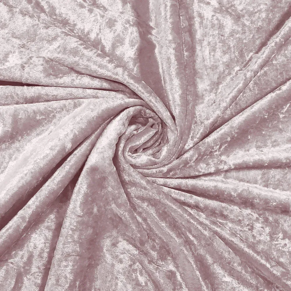 Plain Crushed Velvet Curtains - Blush Pink