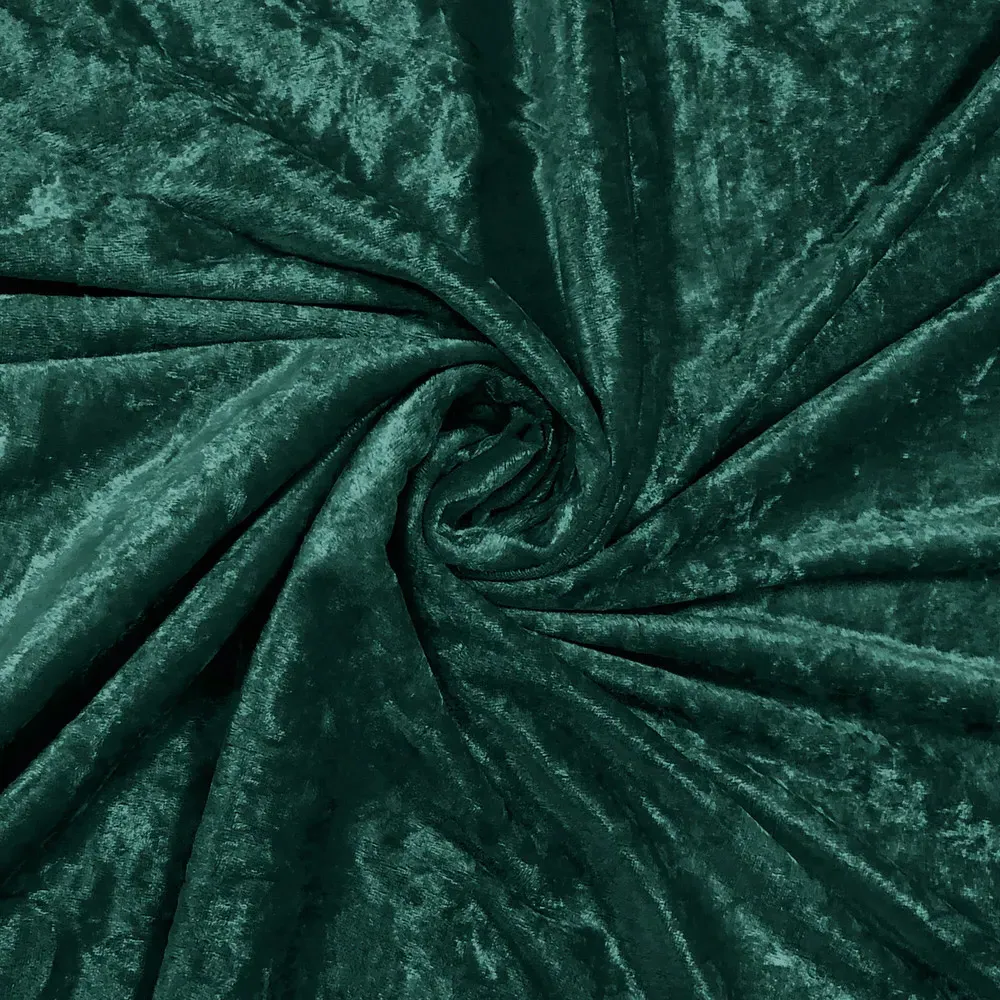 Plain Crushed Velvet Curtains - Emerald