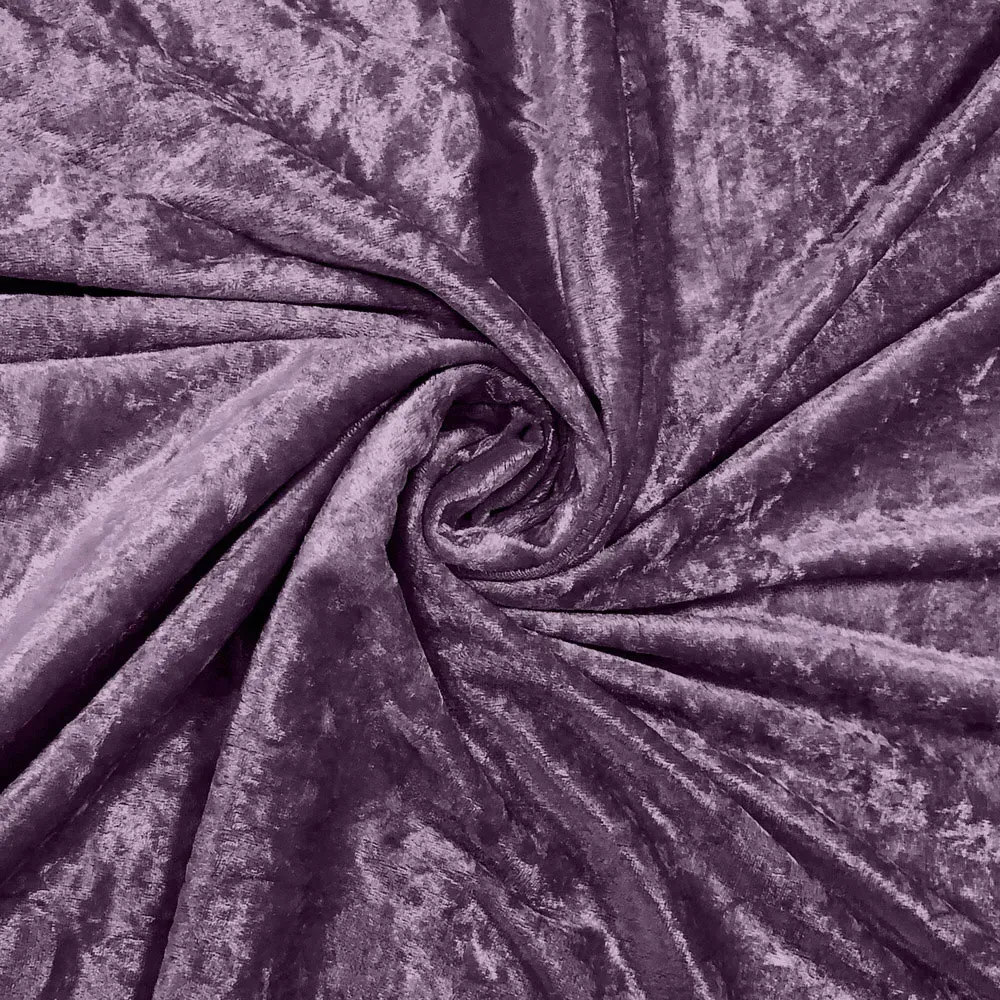 Plain Crushed Velvet Curtains - Mauve