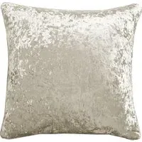 Plain Crushed Velvet Filled Cushion 2 Pack - Cream