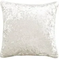 Plain Crushed Velvet Filled Cushion 2 Pack - Cream