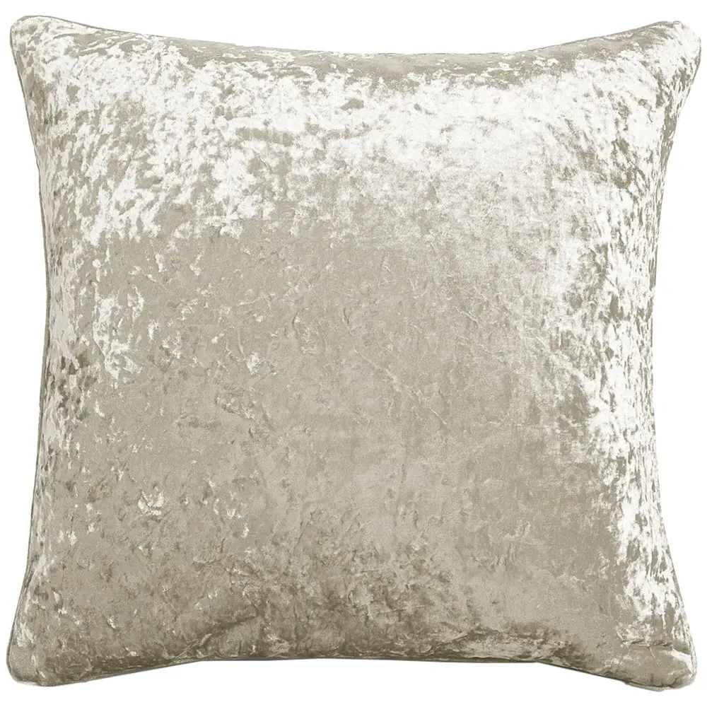 Plain Crushed Velvet Filled Cushion 2 Pack - Cream image