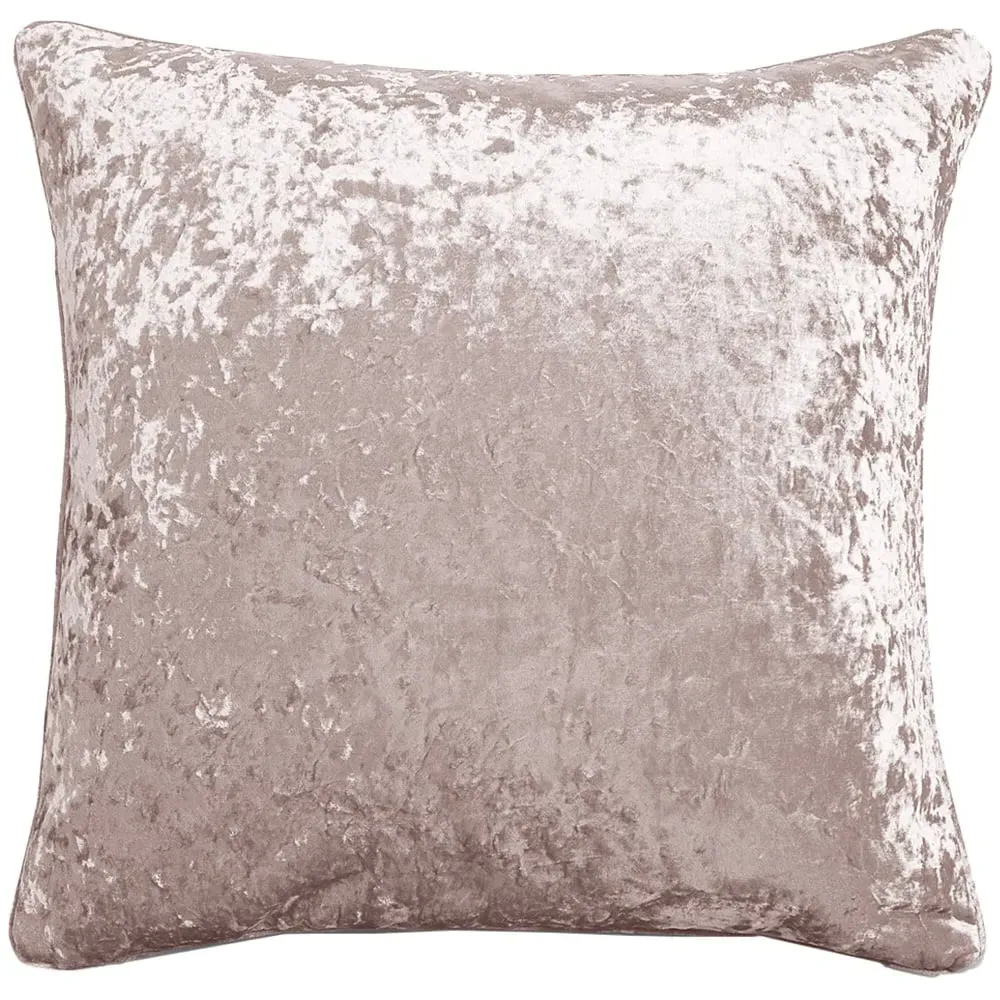 Plain Crushed Velvet Filled Cushion 2 Pack - Pink