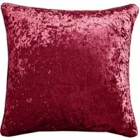 Plain Crushed Velvet Filled Cushion 2 Pack - Red