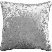 Plain Crushed Velvet Filled Cushion 2 Pack - Silver