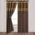Renatta Eyelet Curtains with Faux Silk Stripes - Chocolate