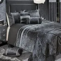 Rienzo Single Diamante Duvet Set - Charcoal, Velvet