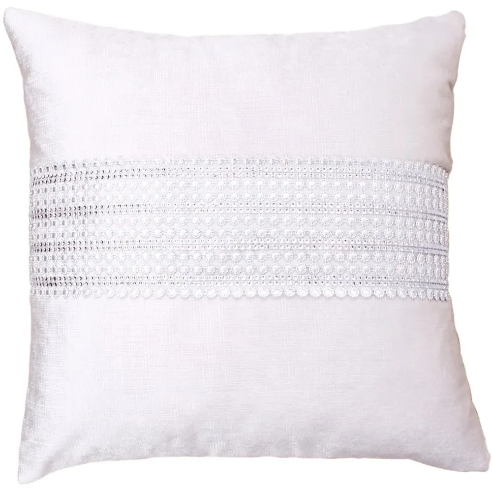 Ritz Diamante Filled Cushion 2 Pack - Cream image