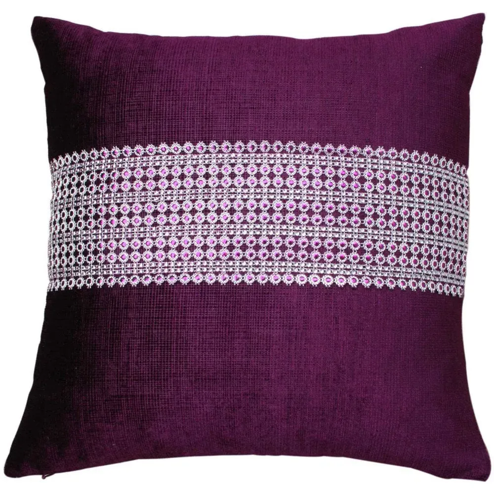 Ritz Diamante Filled Cushion 2 Pack - Purple