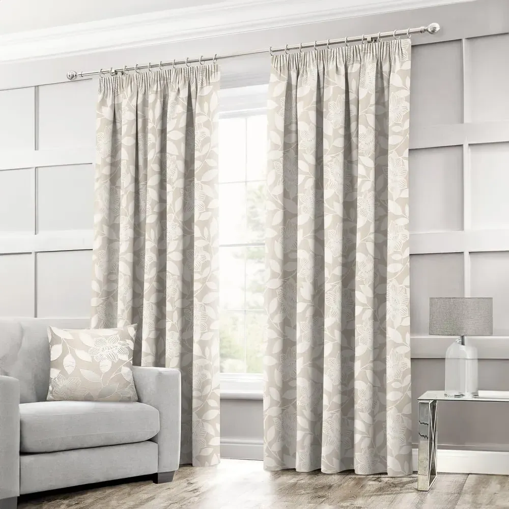 Serena Tape Top Curtains - Cream, Polyester