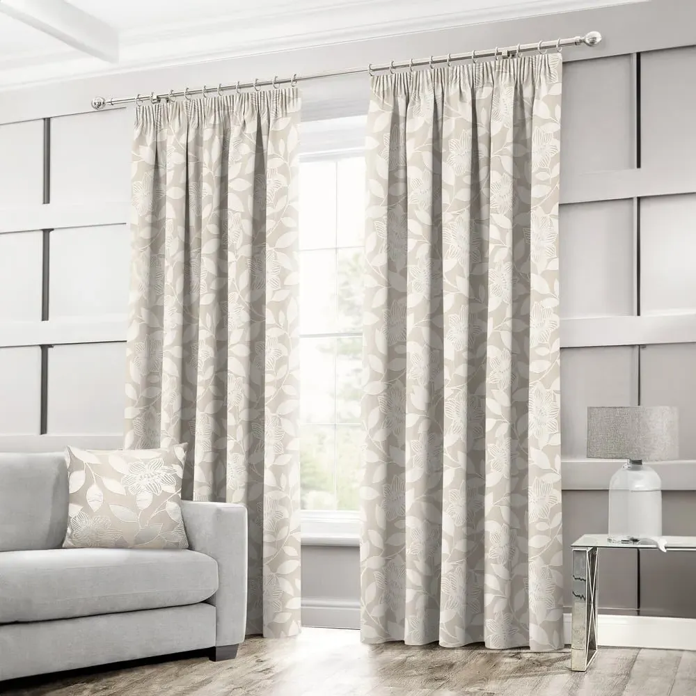 Serena Tape Top Curtains - Cream, Polyester