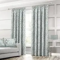Serena Tape Top Curtains - Duck Egg, Polyester
