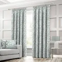 Serena Tape Top Curtains - Duck Egg, Polyester