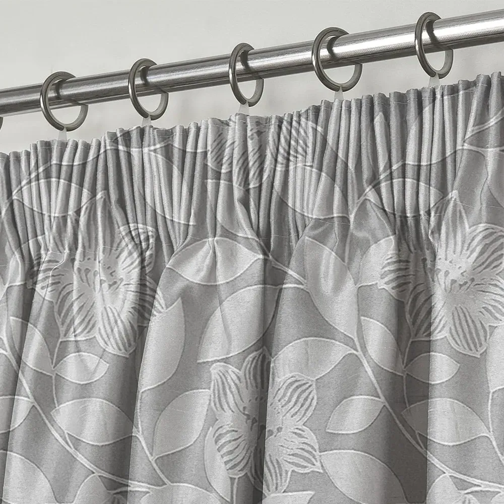 Serena Tape Top Curtains - Silver, Polyester