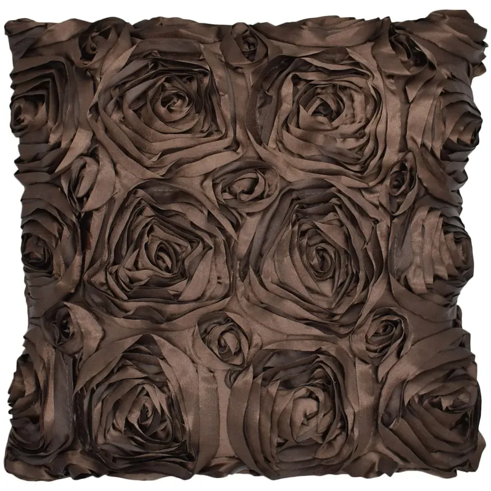 Shimmer Rose Filled Cushion 2 Pack - Brown