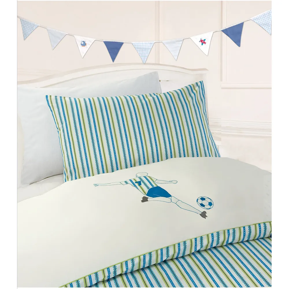Soccer Star Single Duvet Set - Blue