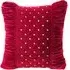 Velvet Pleated Studded Cushion - Red