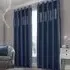 Vera Eyelet Curtains - Navy, Faux Silk