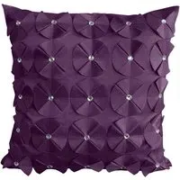 Vogue Diamante Filled Cushion 2 Pack - Aubergine, Faux Silk