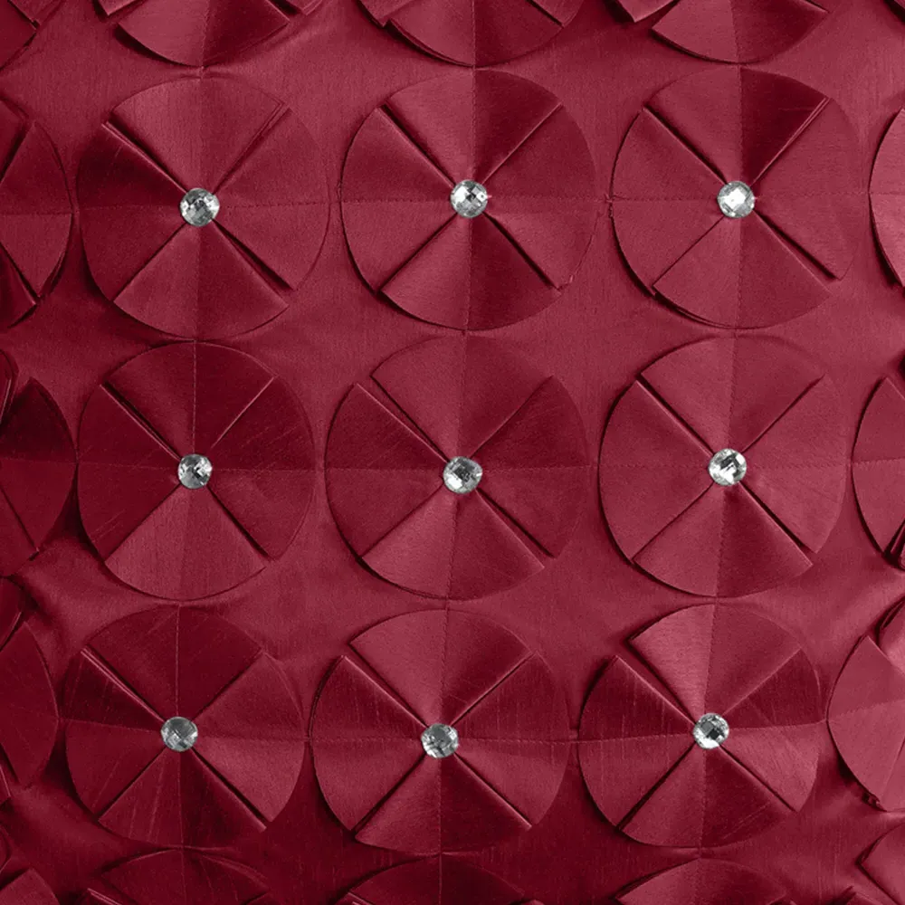 Vogue Diamante Filled Cushion 2 Pack - Burgundy, Faux Silk