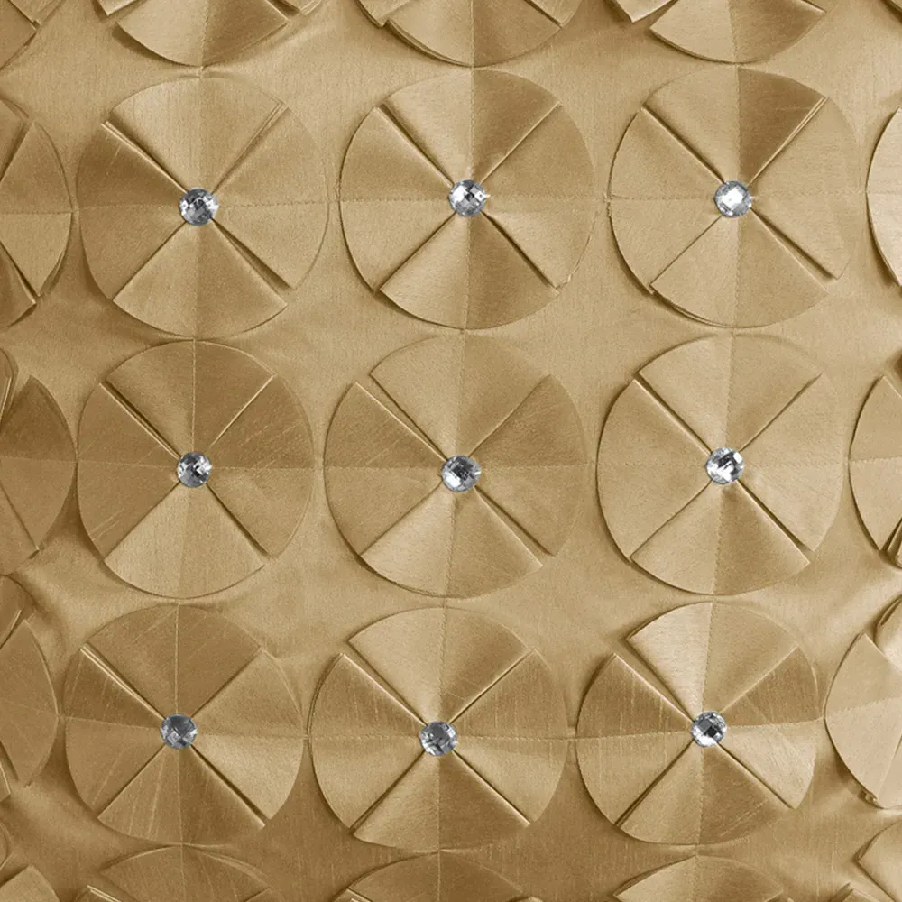 Vogue Diamante Filled Cushion 2 Pack - Cream, Faux Silk