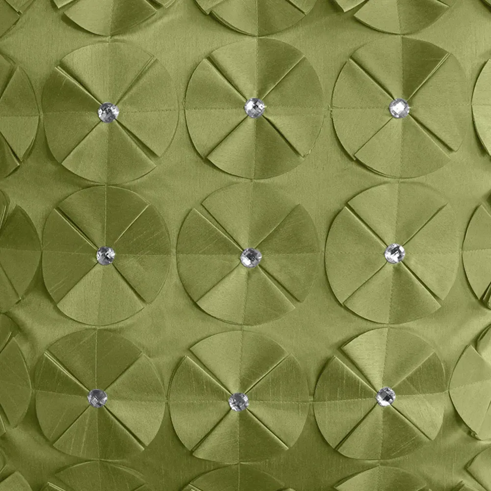 Vogue Diamante Filled Cushion 2 Pack - Green, Faux Silk