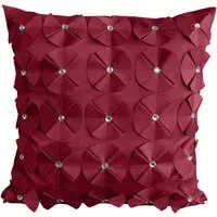 Vogue Diamante Filled Cushion 2 Pack - Red, Faux Silk