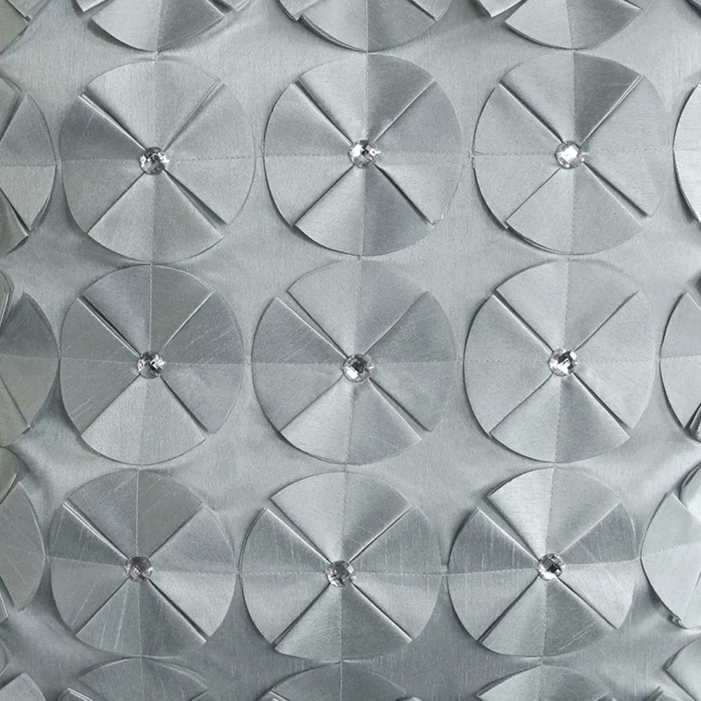 Vogue Diamante Filled Cushion 2 Pack - Silver, Faux Silk