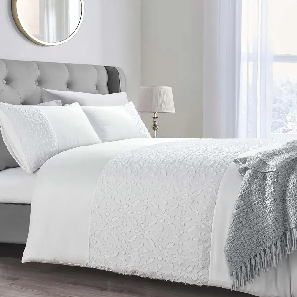 Zenith Double Tufted Duvet Set - White
