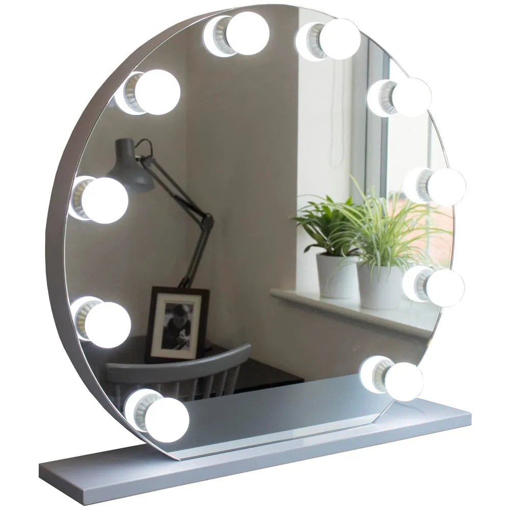 Audrey Hollywood Frameless Vanity Mirror with 10 LED - White