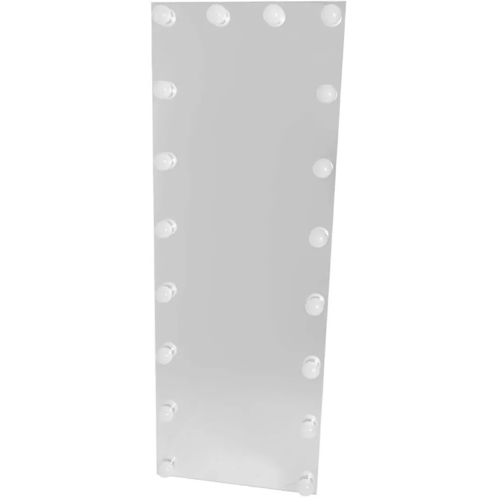 Hollywood Large Floor Mirror with LED Lighting - White image