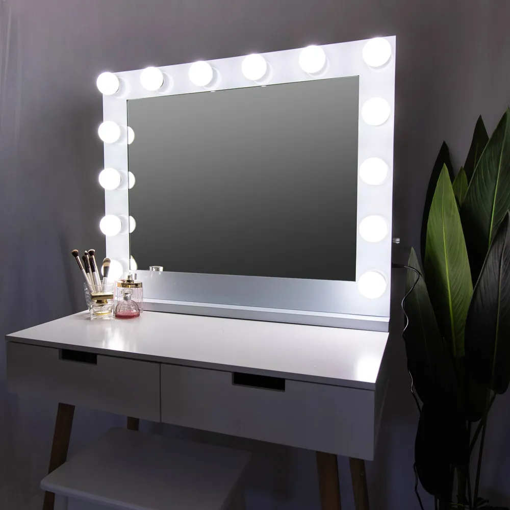 Marilyn Hollywood Vanity Mirror with 14 LED Bulbs - White