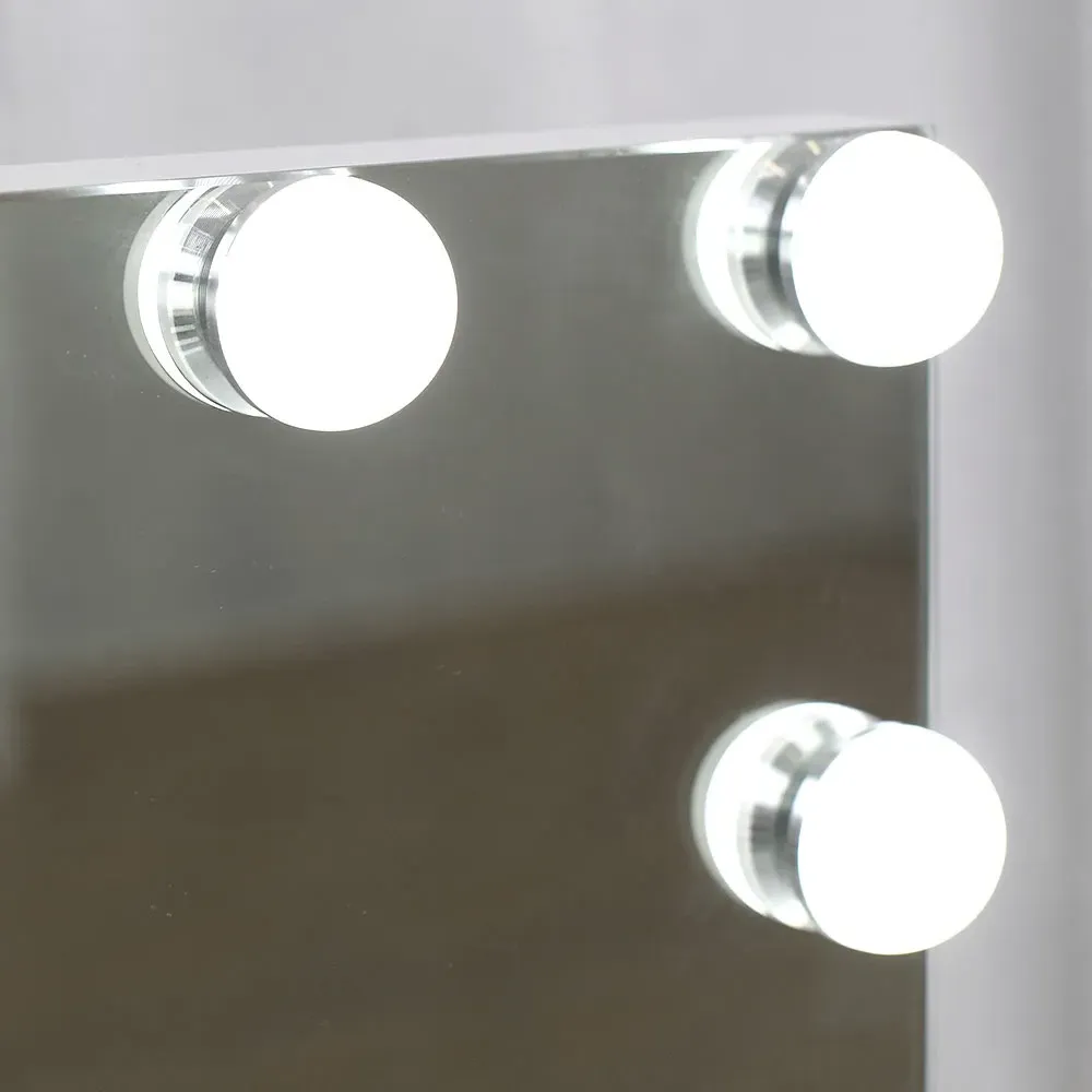 Sophia Hollywood Vanity Mirror with 15 LED Bulbs - White