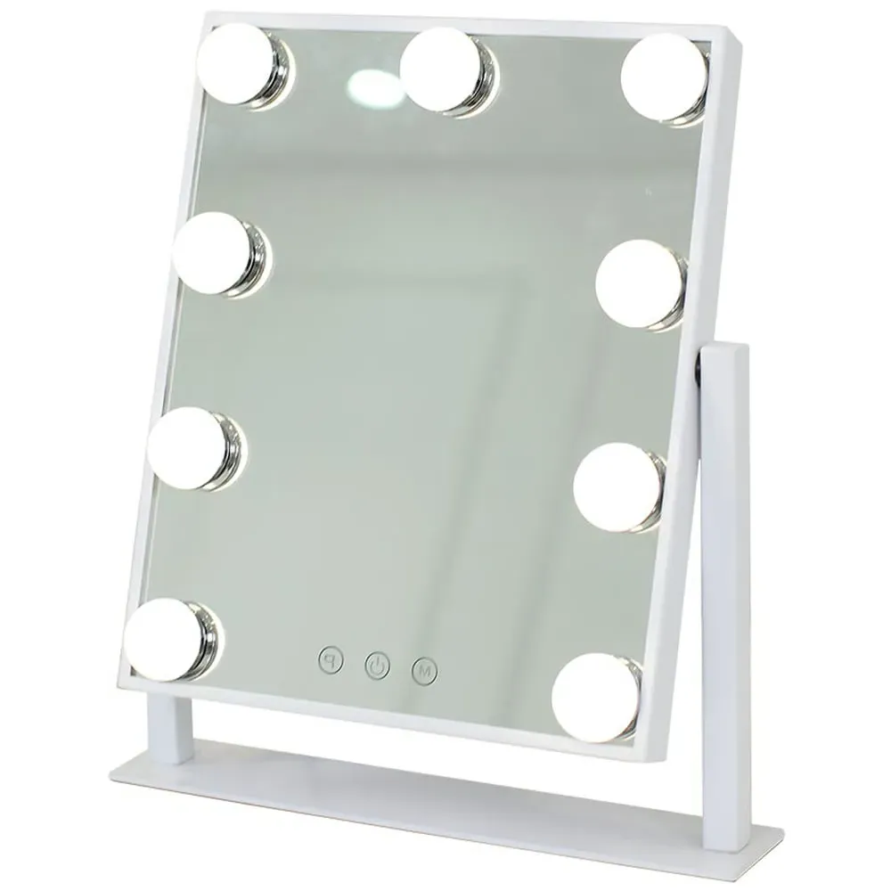 Veronica Hollywood Vanity Mirror with 9 LED Bulbs - White image
