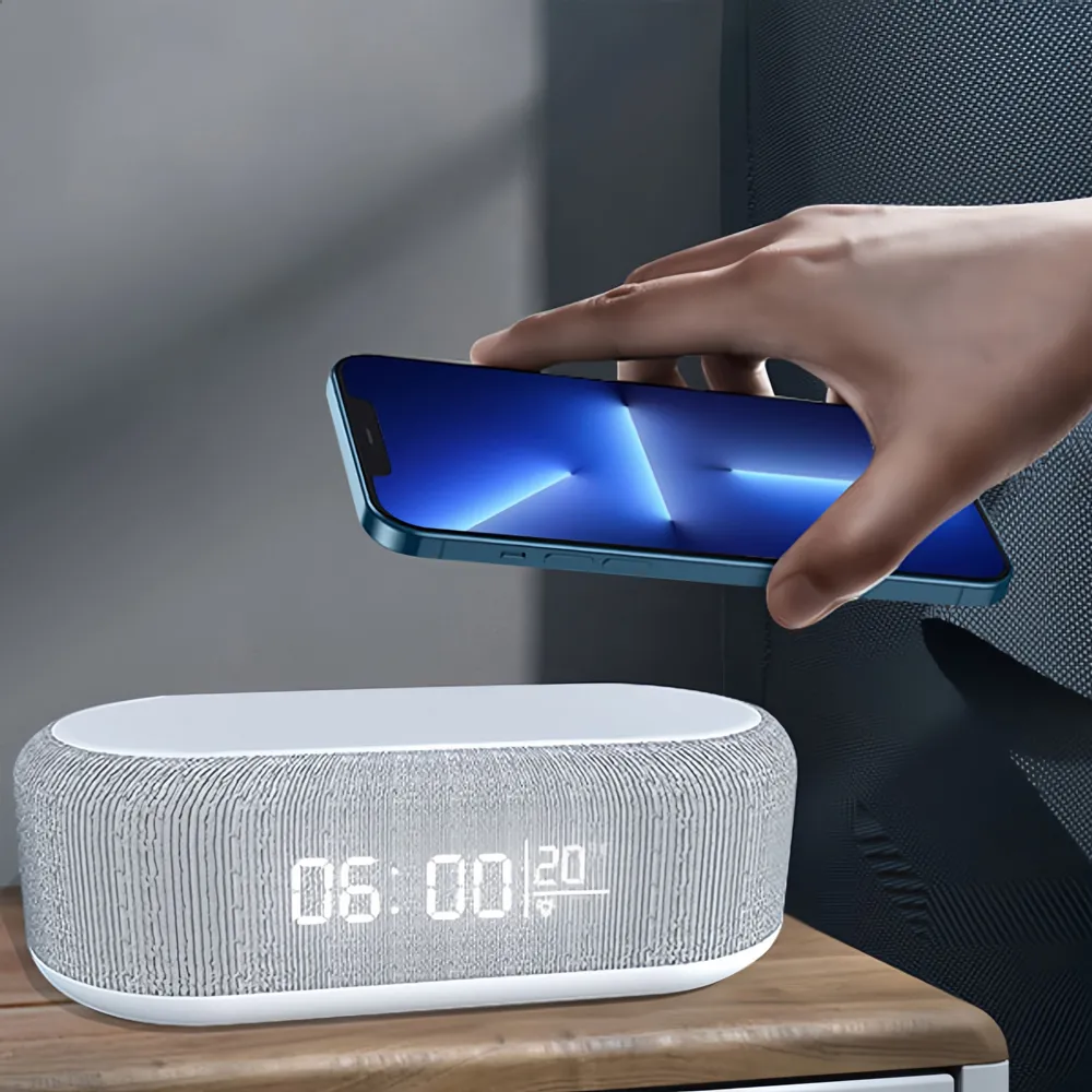 3 in 1 Charging Clock Light - White