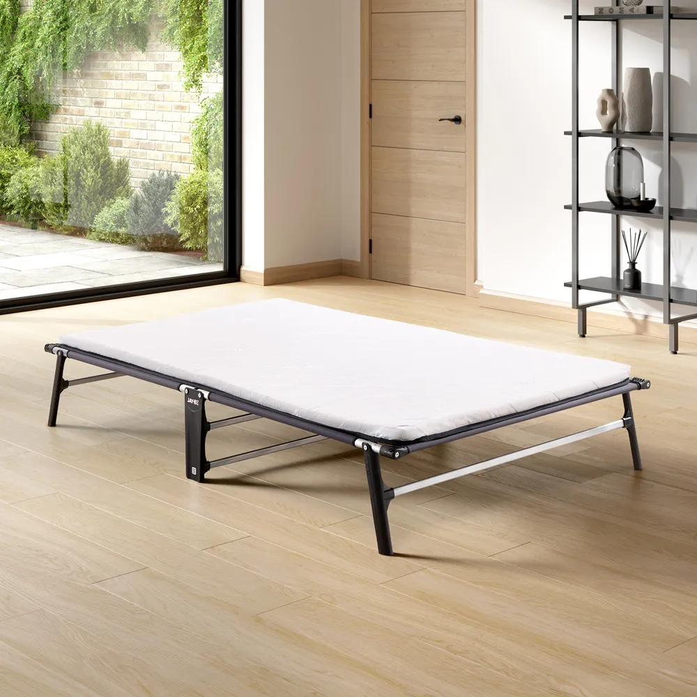 CE120 Small Double Compact Folding Bed with e-Fibre Mattress - Black