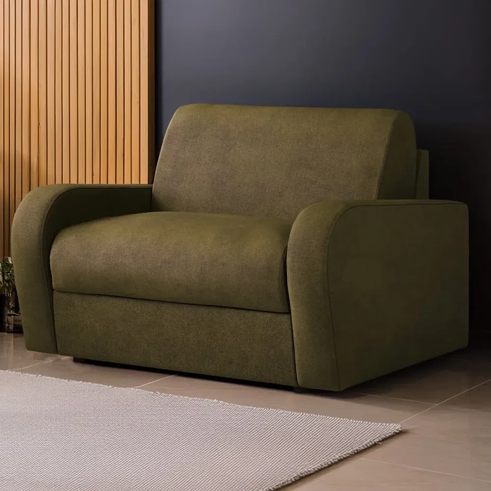 Deco Snuggler Sofa Bed with e-Sprung Mattress - Green, Twill