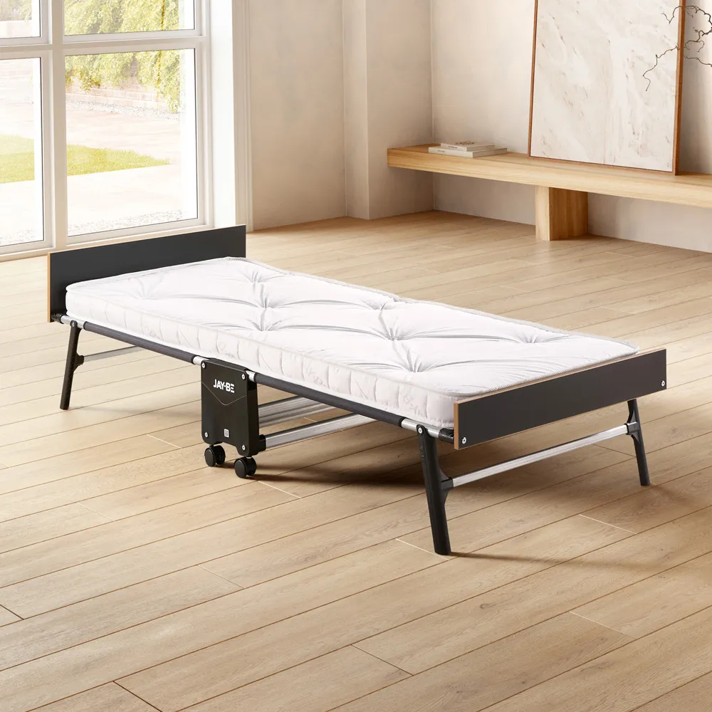 GP80 Single Folding Bed with e-Pocket Mattress - Black