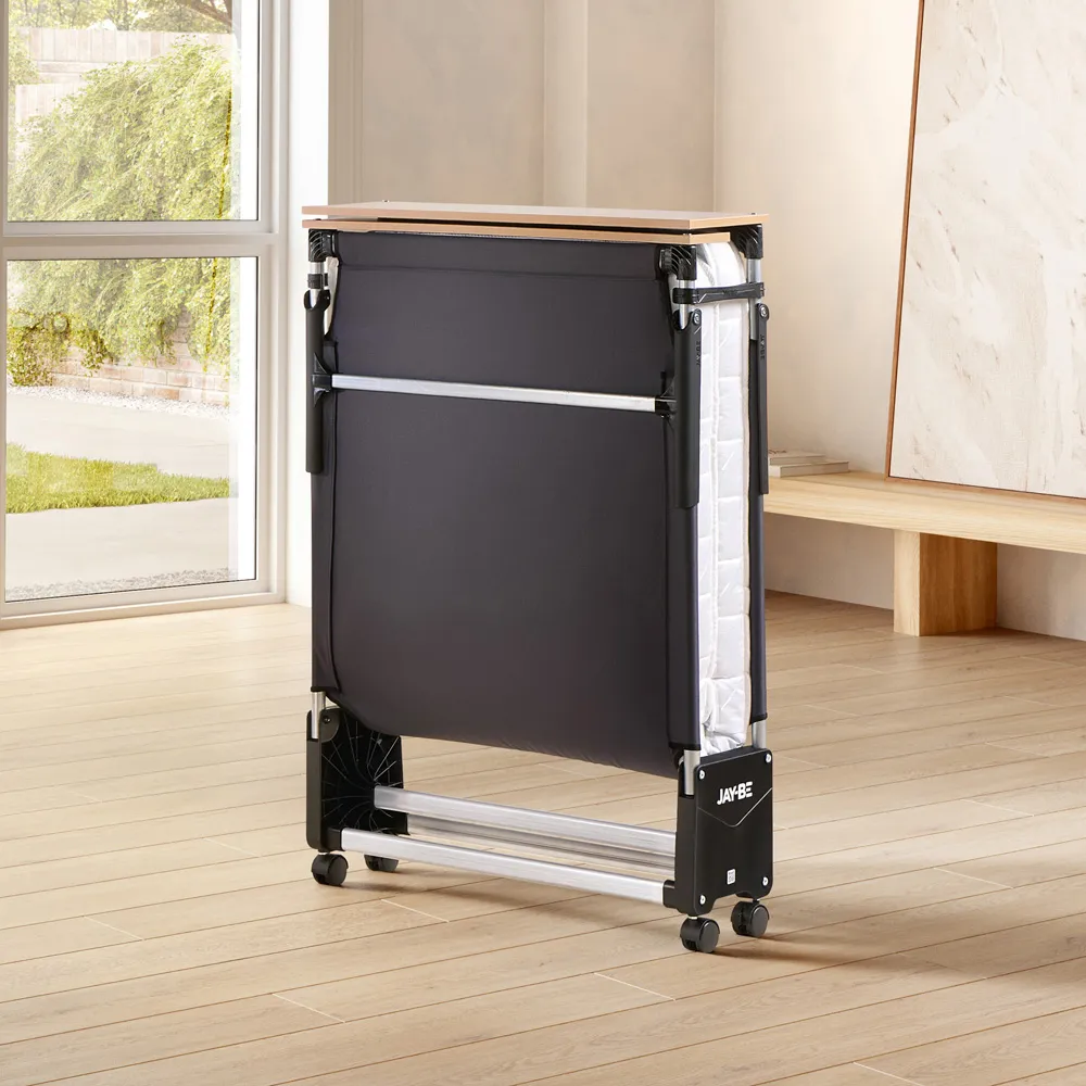 GP80 Single Folding Bed with e-Pocket Mattress - Black